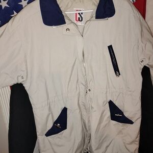 Essentials Beige and Navy Utility Jacket